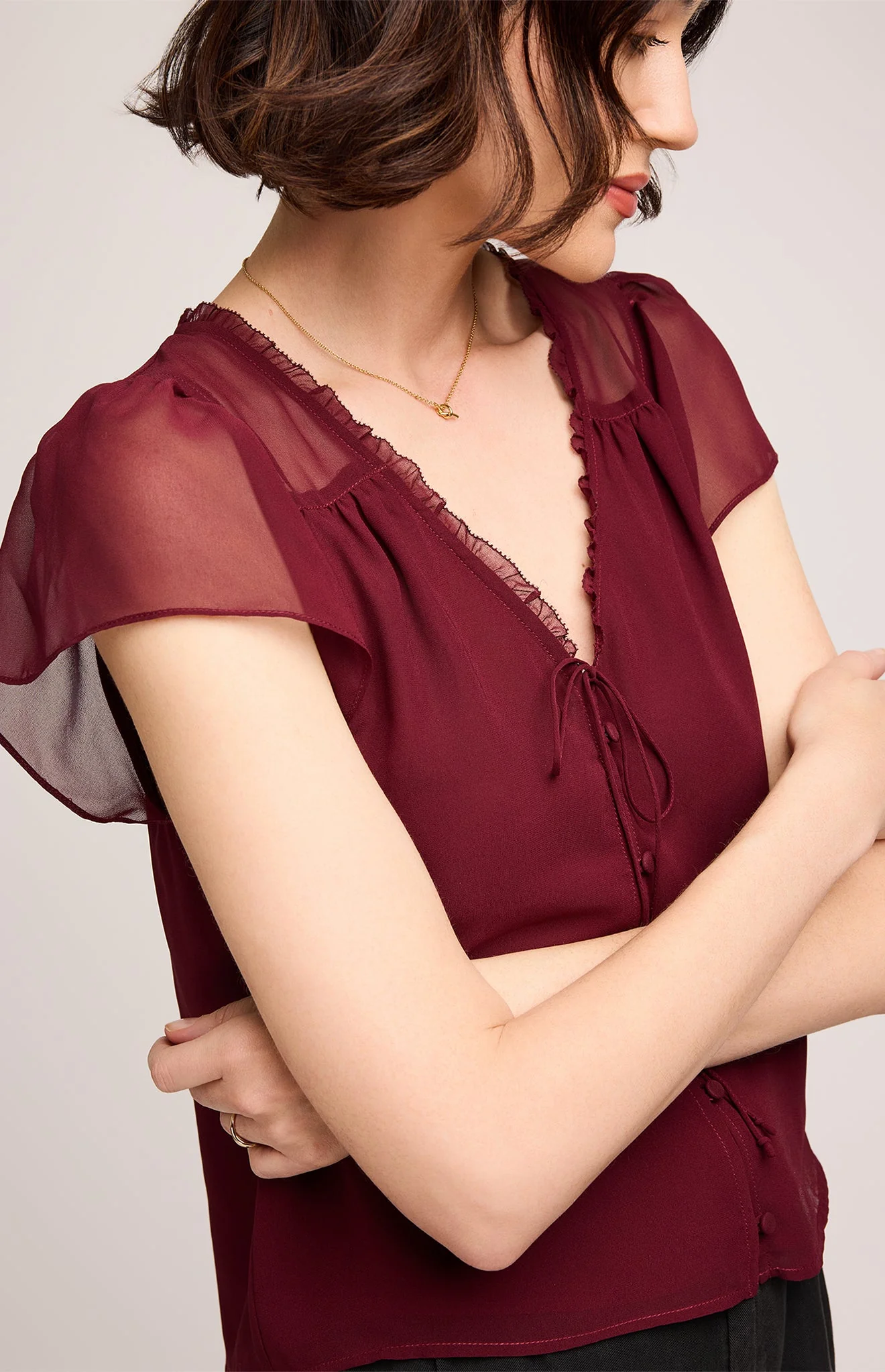 Carlotta Top in Burgundy