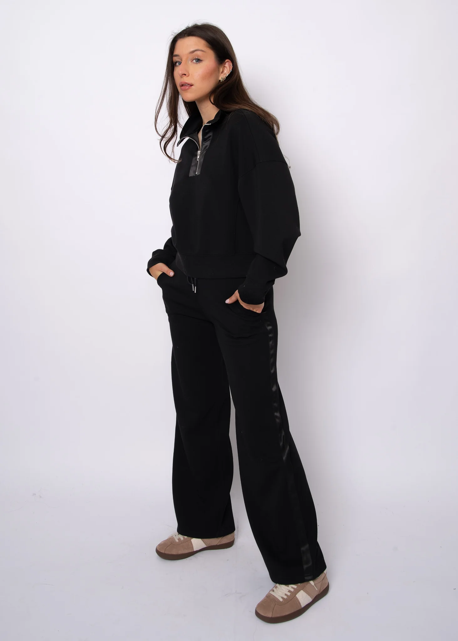 Erika Soft Knit Pant with Satin Trim