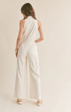 Follow Me Halter Jumpsuit in Cream