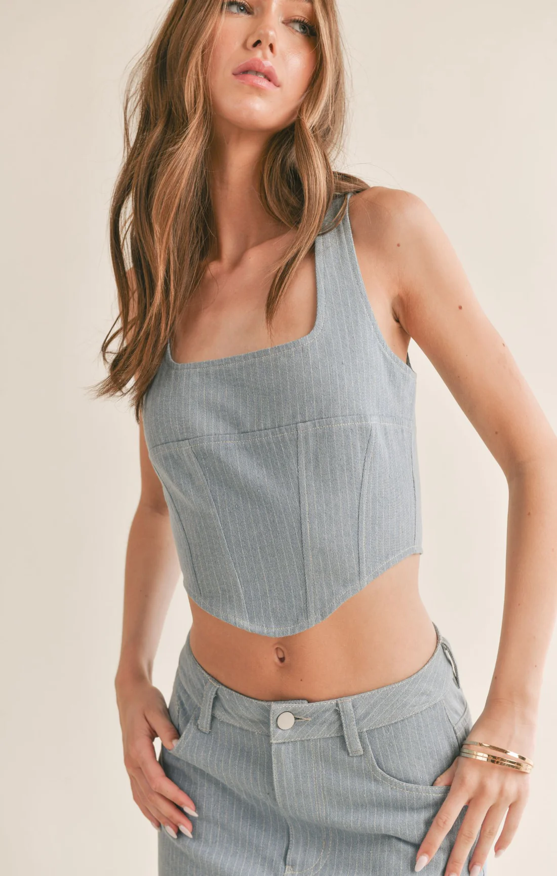 Locals Only Denim Corset Top