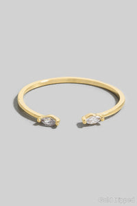 Gold Dipped Double Marquise Cut Cz Open Band Ring
