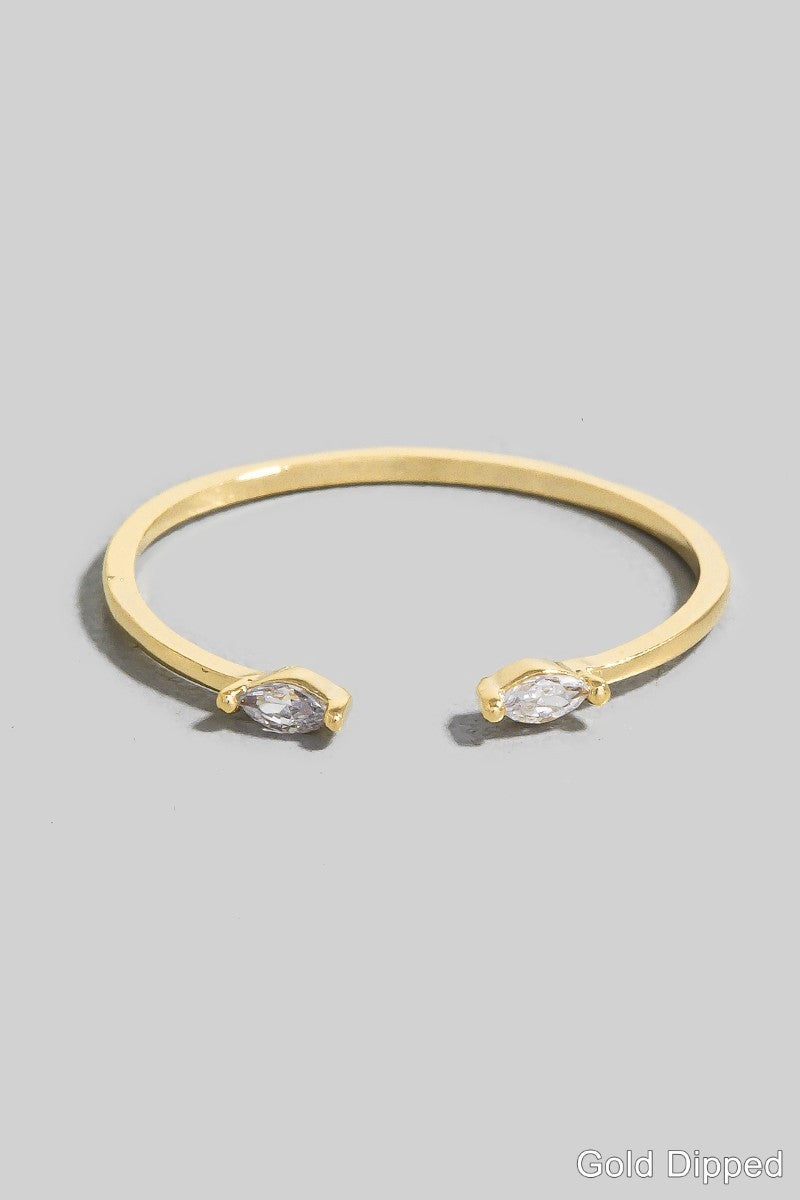 Gold Dipped Double Marquise Cut Cz Open Band Ring