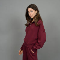 Mailyn Mockneck Half Zip in Oxblood | Scuba Collection