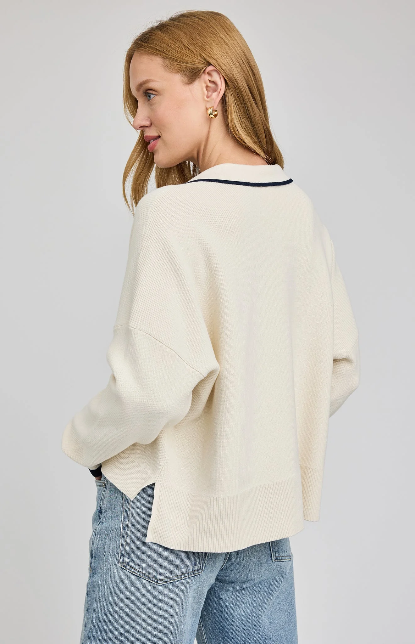 Tristan V-Neck Sweater | Cream