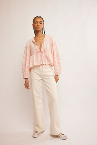 Brunch Babe Blouse in Pink + Yellow Combo