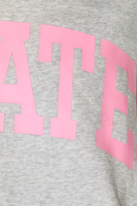 Pilates + Yoga Reversible Graphic Sweater | Heather Grey/Pink