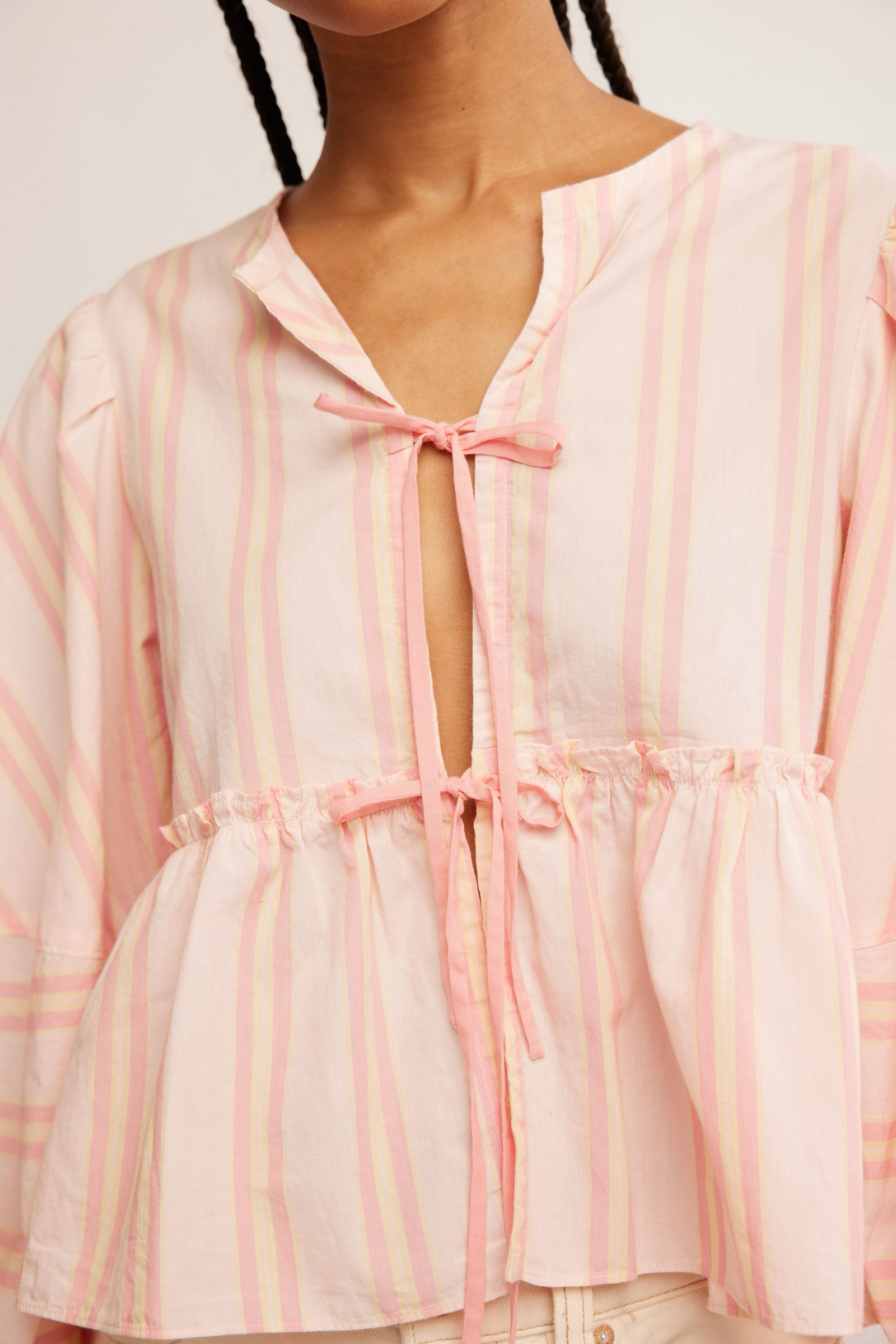 Brunch Babe Blouse in Pink + Yellow Combo