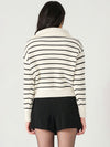 Striped 1/2 Zip in Black and White