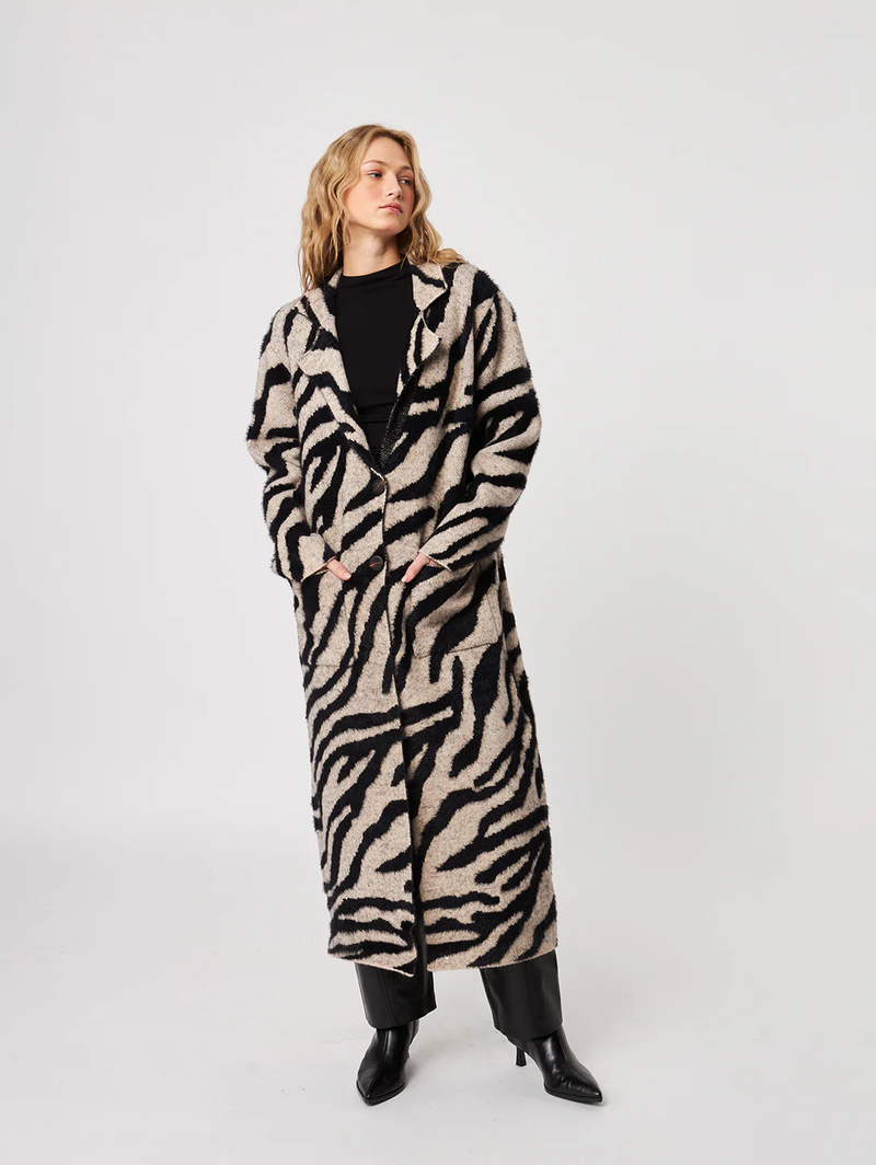 Rashad Long Cardigan | Shadow Zebra