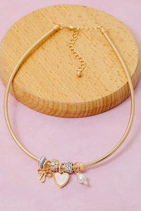 Assorted Mini Charms Coiled Choker Necklace