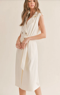 Follow Me Midi Dress in Cream