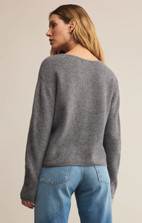 Emile V-Neck Cardigan | Classic Heather Grey