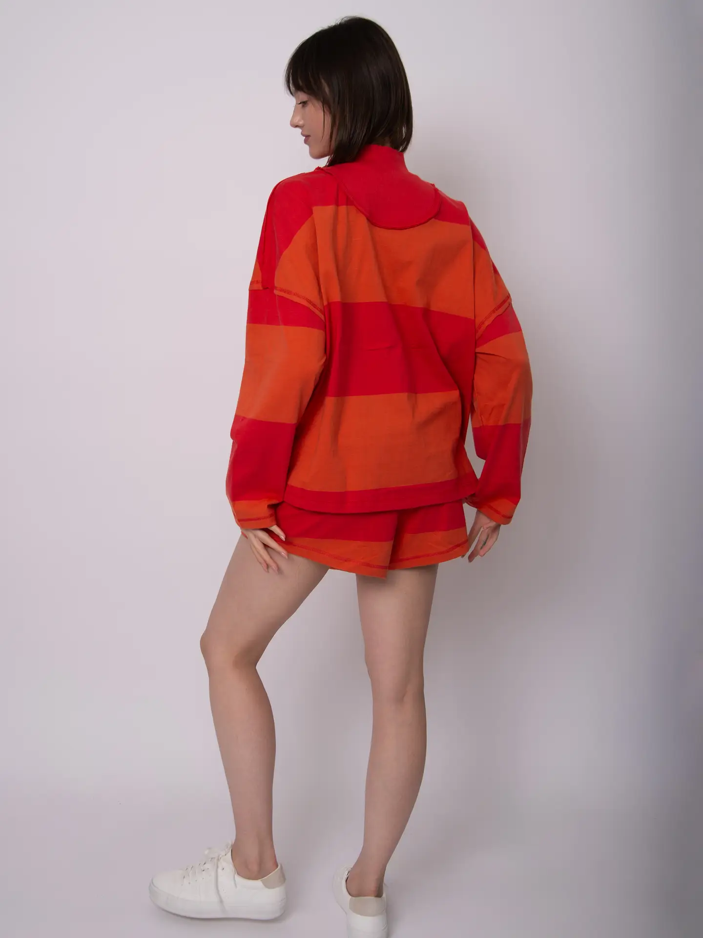 Camille YD Stripe heavy Jersey Long Sleeve | Orange Cherry