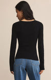 Tibi Scoop Mesh Sweater in Black