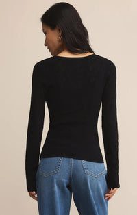 Tibi Scoop Mesh Sweater in Black