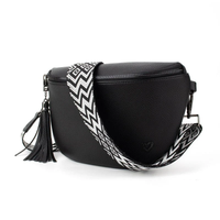Kimberley Vegan Leather Sling Crossbody in Black