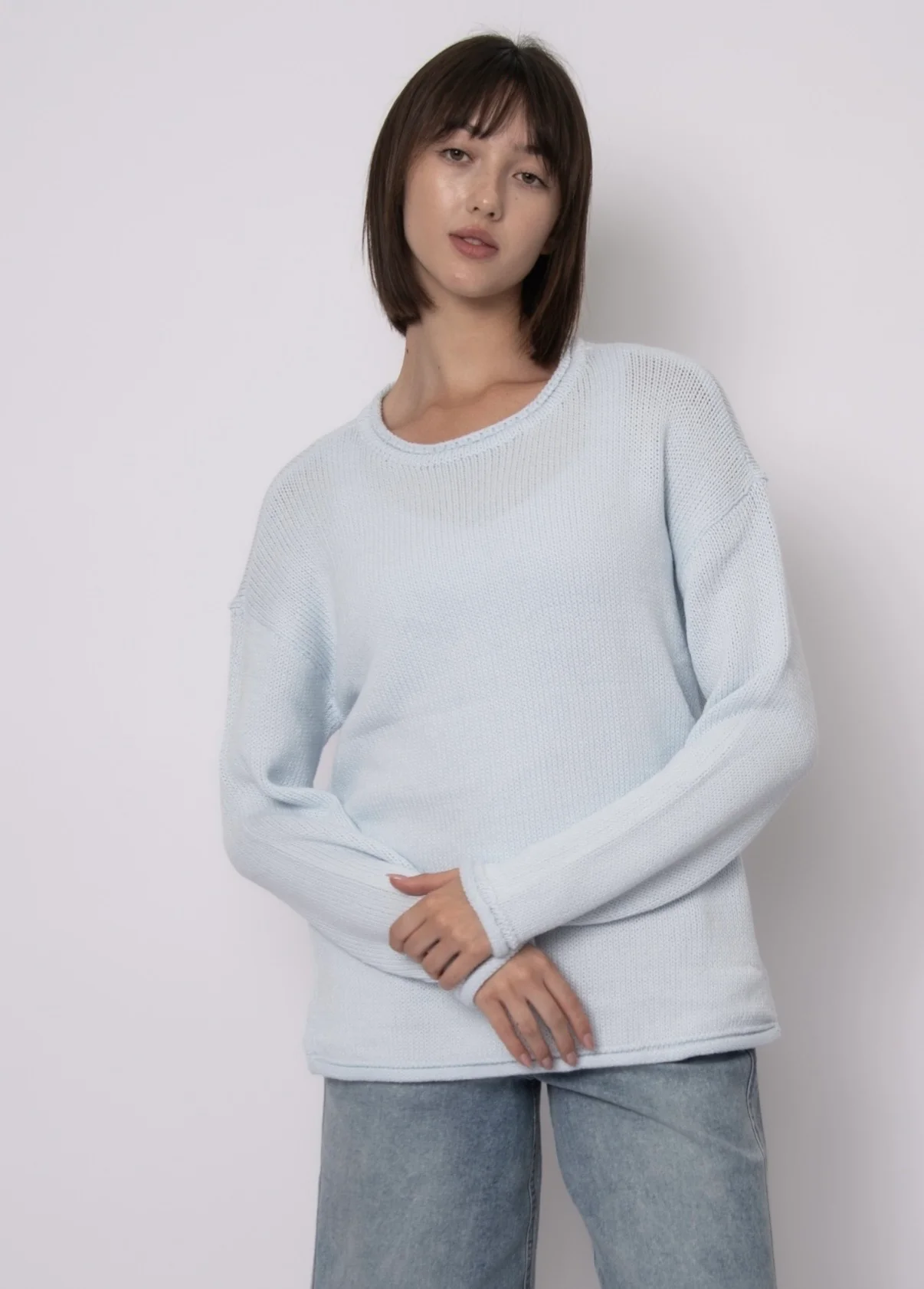 Kiri Long Sleeve Crew Neck Pull-Over | Ice Water