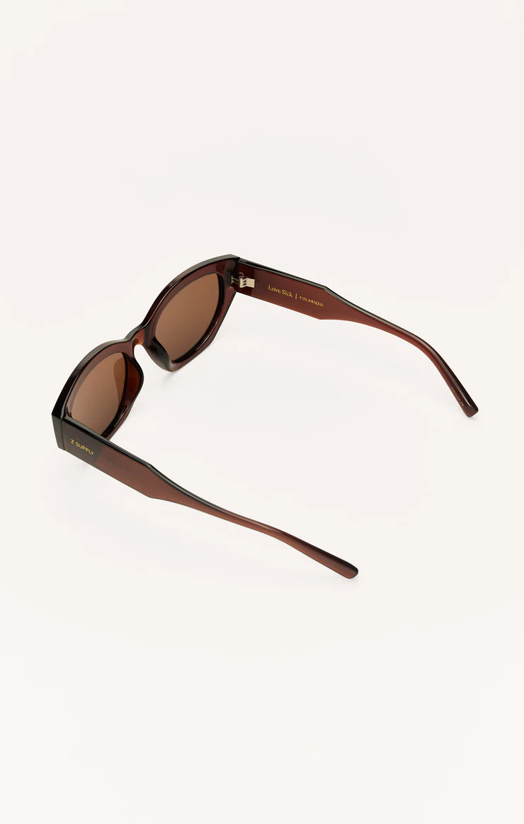 Love Sick Polarized Sunglasses in Chestnut