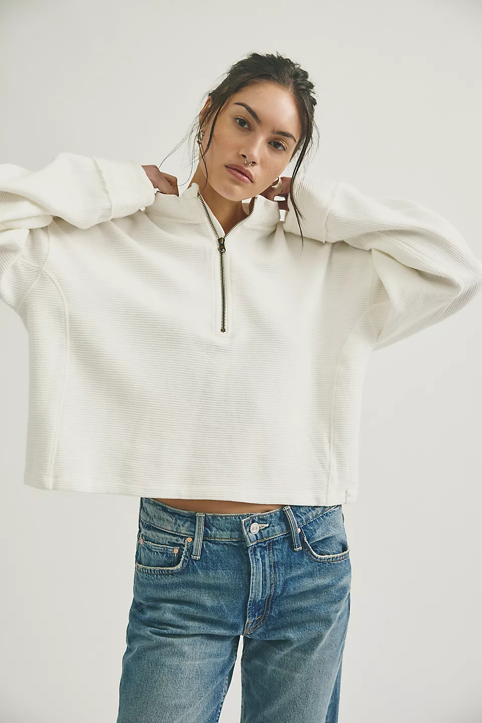 WTF Celeste Quarter Zip | Clean Ivory