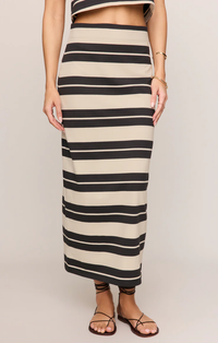 Gail Striped Midi Skirt | Ash Black