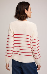 Tucker Sweater in Red Stripe