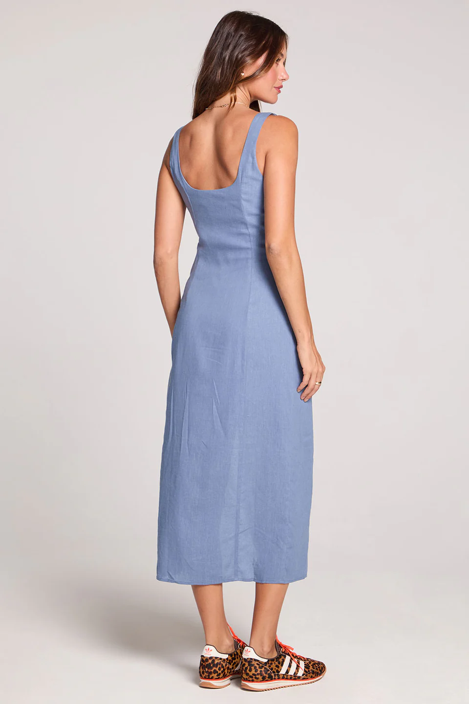 Woven Worn Blue Tank Midi