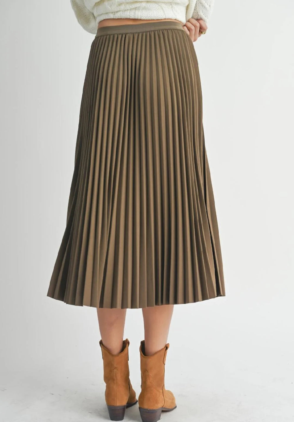 Full Of Charm Pleated Skirt In Diverse Brown