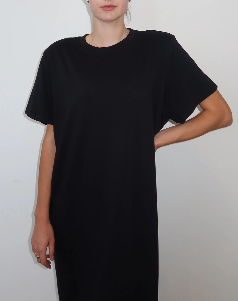 Boxy Tee Dress in Black