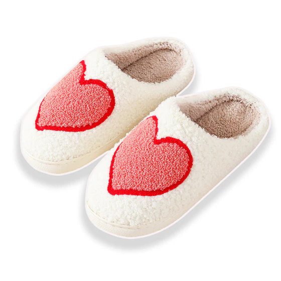 Printed Sherpa Slippers | BIG Heart