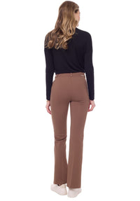 Axel Solid Boot Leg Ponte Pant in Truffle