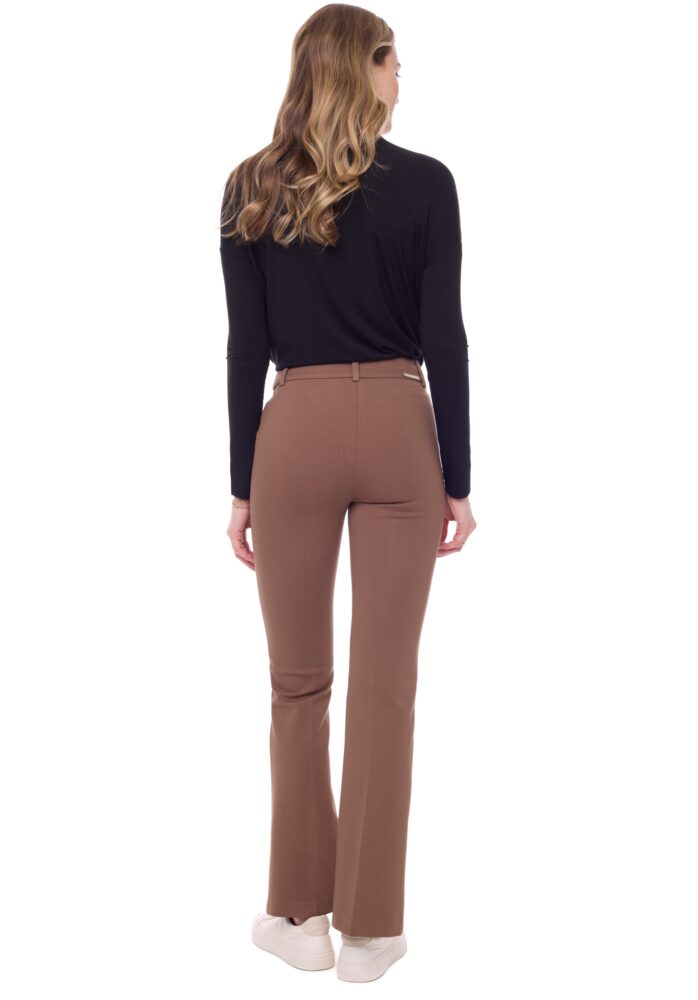 Axel Solid Boot Leg Ponte Pant in Truffle