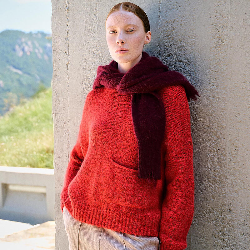 Cody Sweater in Pumpkin Red