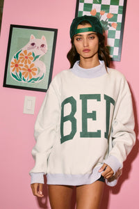 Gym + Bed Reversible Graphic Sweater | Heather Grey