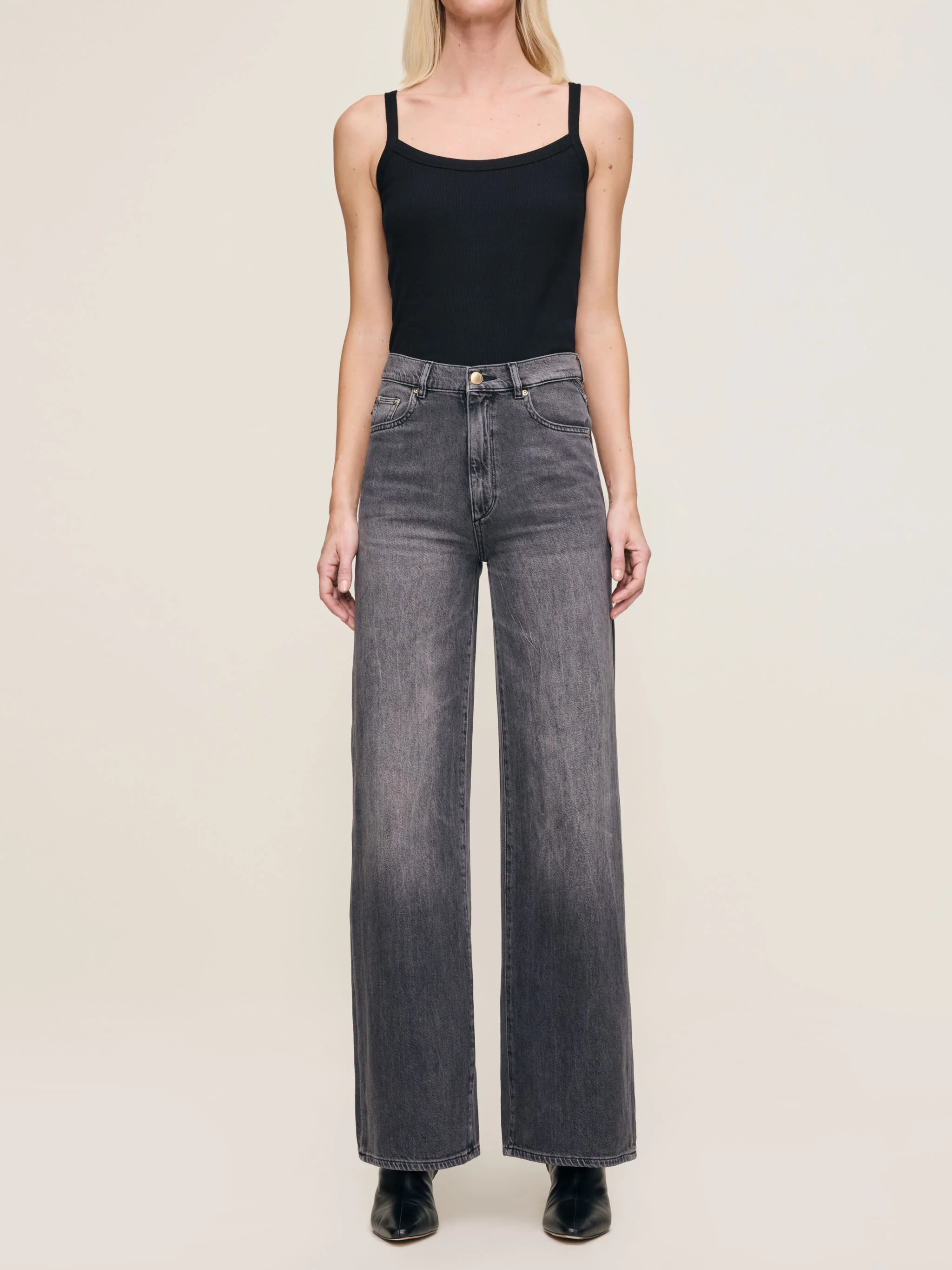 Hepburn Wide Leg High Rise 32" | Nightshade Aura