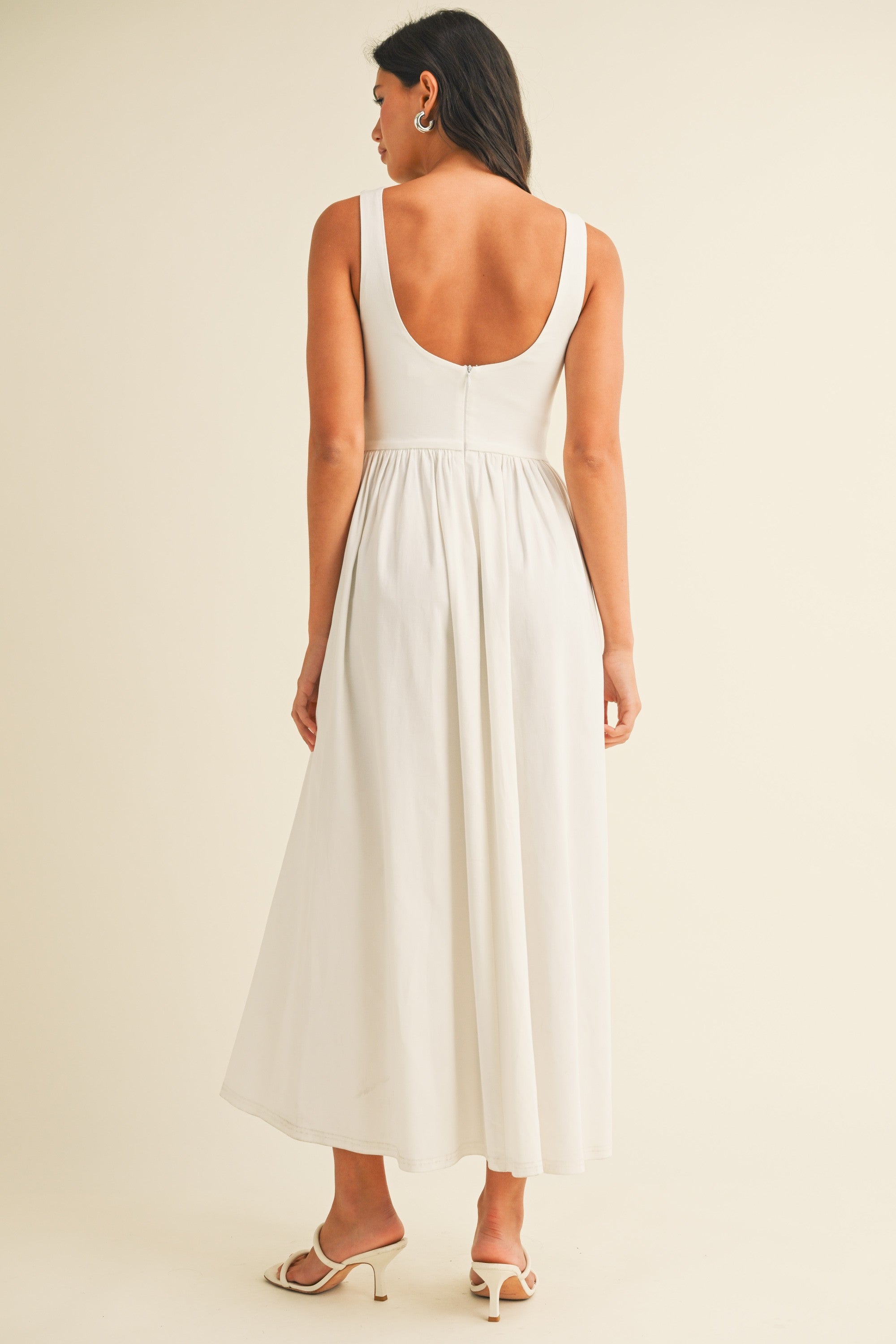 The Whisper White Midi Dress
