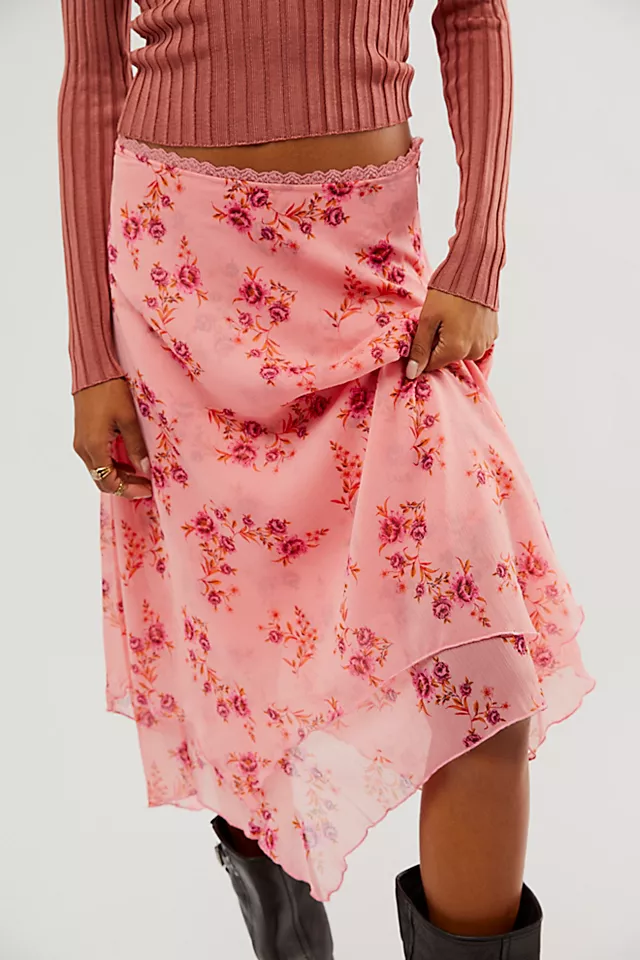 Garden Party Skirt in Pink Blossom