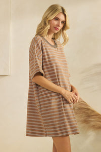 Stripe Knit Oversized Top/Dress