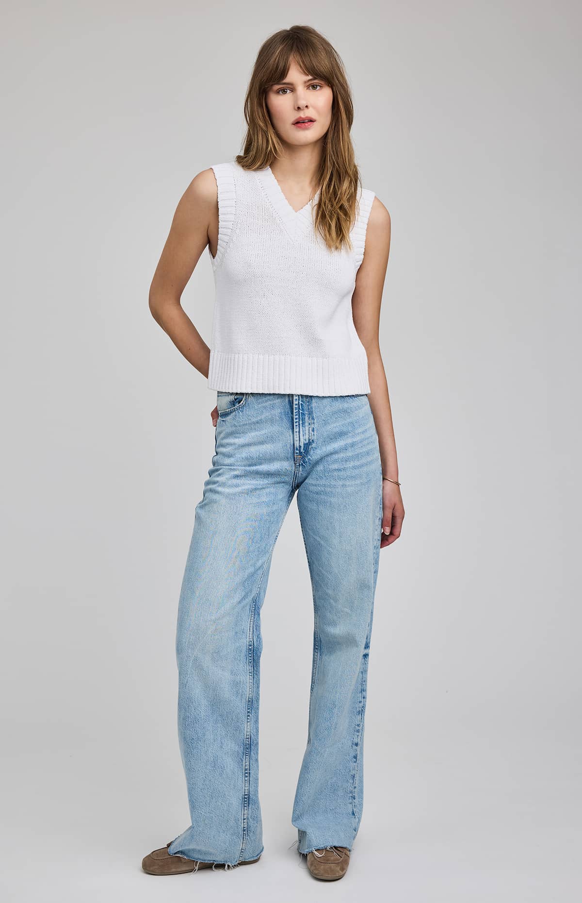 Pippa Sweater Vest | White