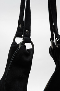 Roma Suede Tote Bag in Black