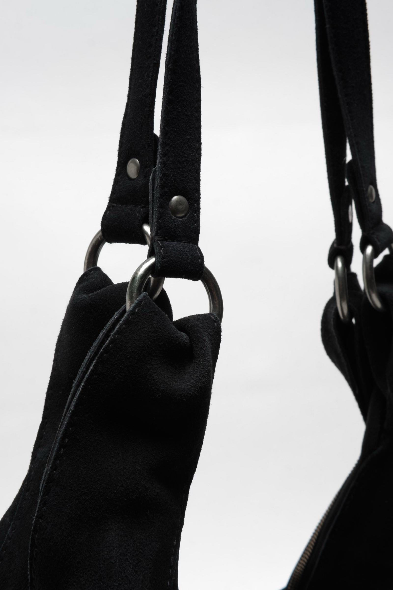 Roma Suede Tote Bag in Black