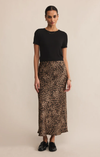 Leopard Europa Luxe Sheen Midi Skirt