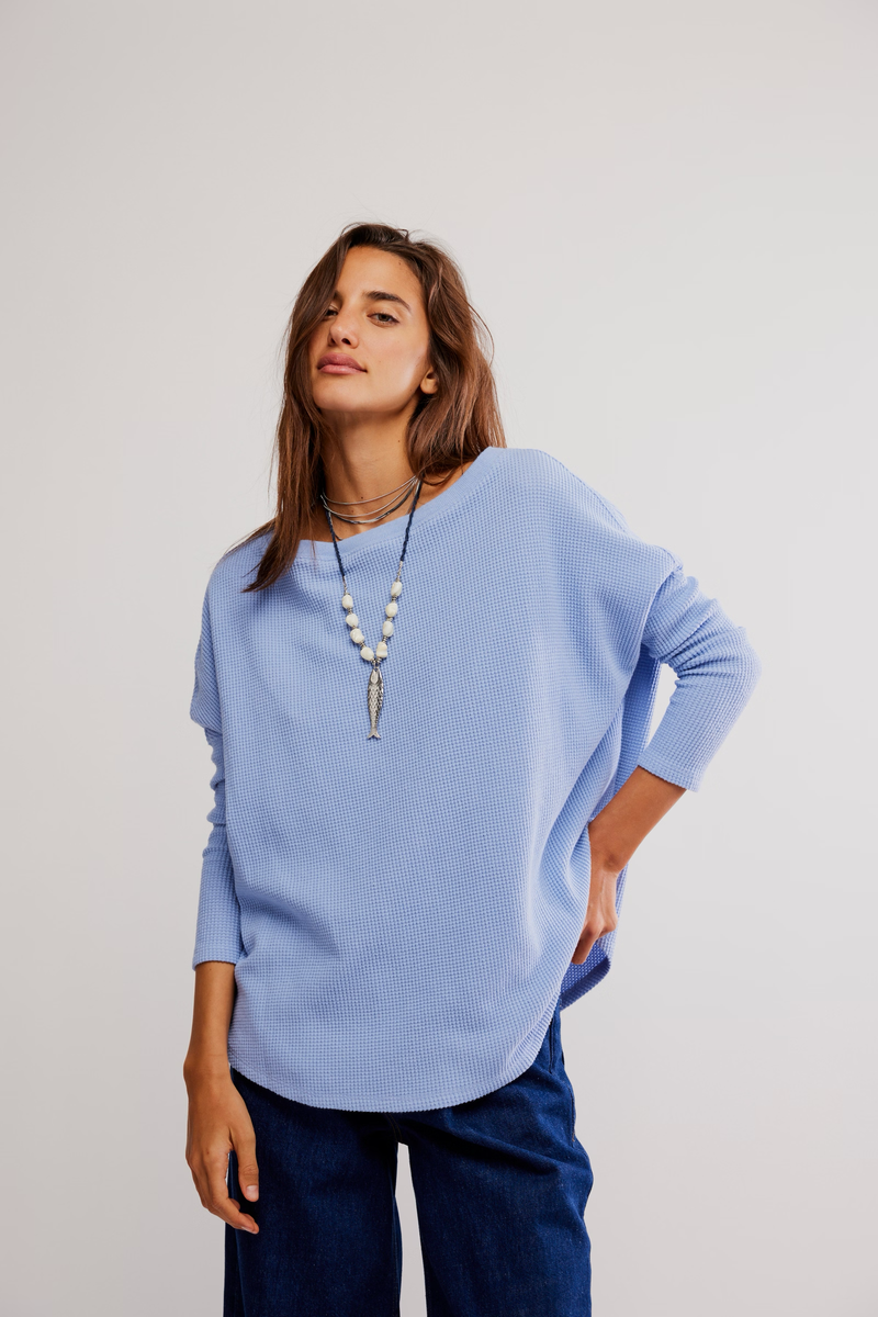 Latte Blues Solid Thermal in Dawn Breeze