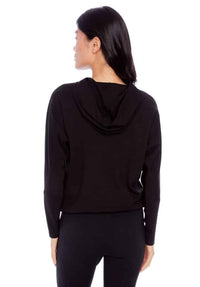 Annie Solid Light Ponte Cropped Hoodie