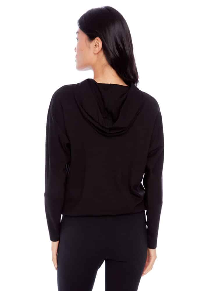 Annie Solid Light Ponte Cropped Hoodie