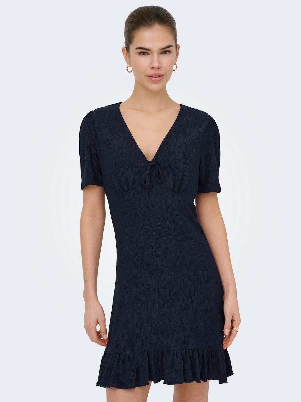 Onlmolly Short Sleeve V-Neck Dress | Navy Blue