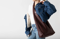 Knot Leather Shoulder Bag in Auggie Maroon