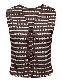 Onleva Striped Vest | Chocolate