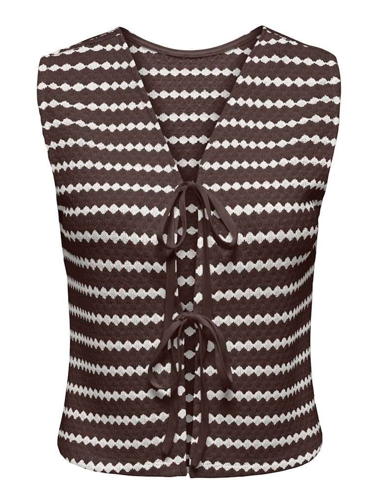 Onleva Striped Vest | Chocolate