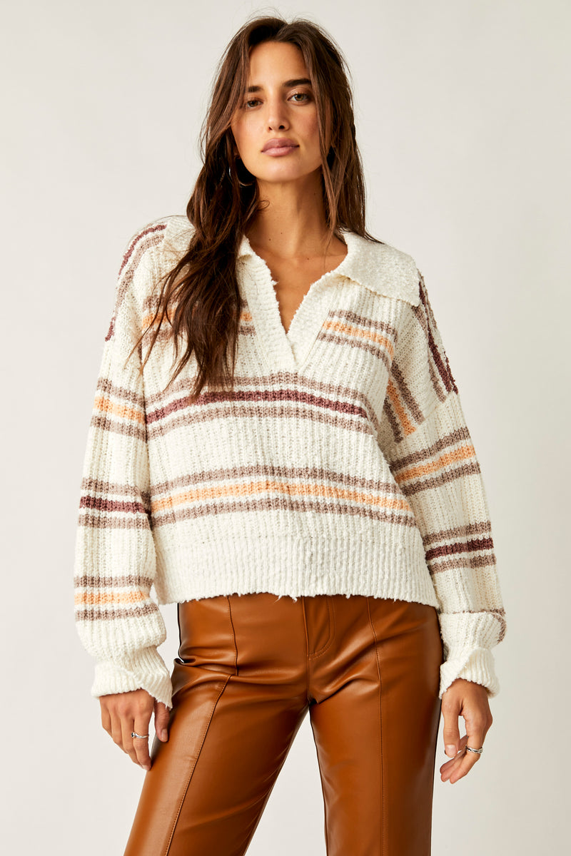 The Kennedy Pullover In Ivory Oak Combo