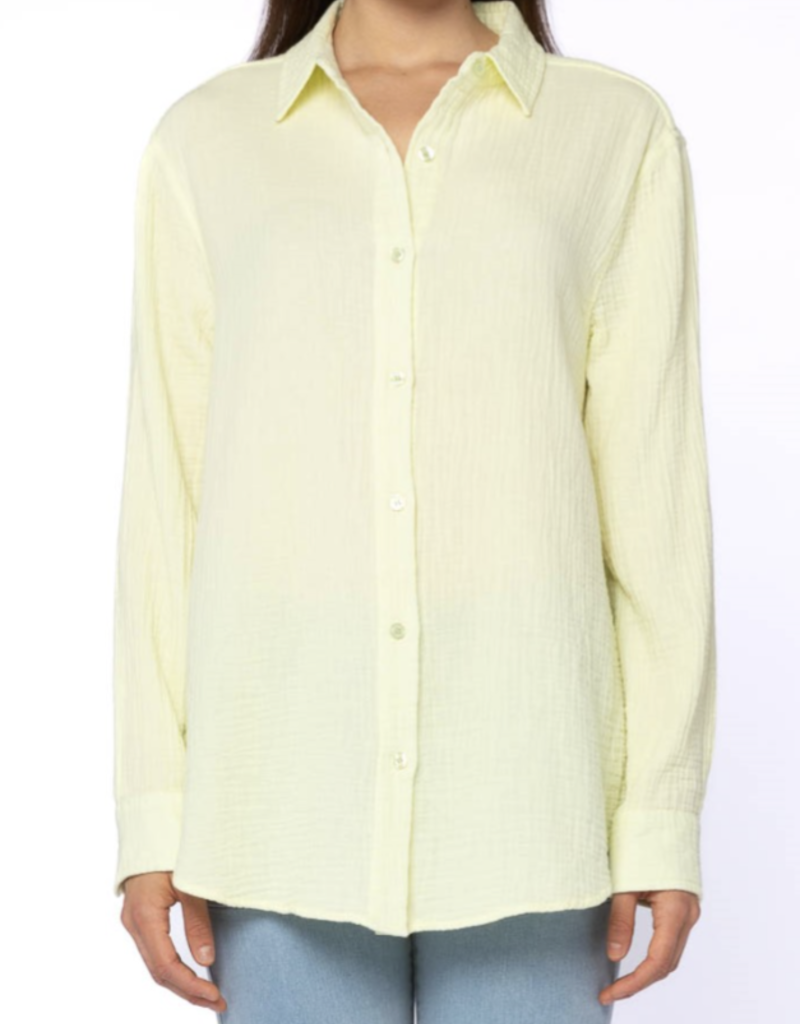 Charlie Gauze Button Down In Yellow